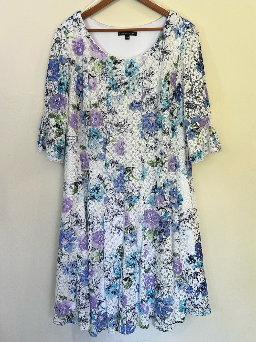 Chris McLaughlin Floral Lace Overlay Dress NWT Size 20W